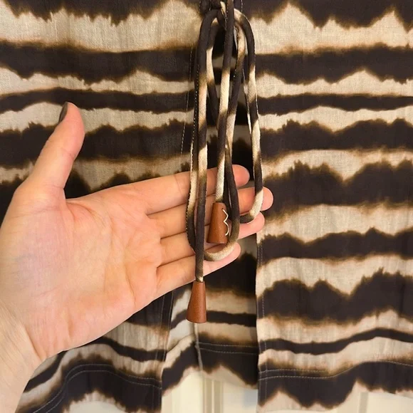 Nanushka Brown Tie-Dye Stripe Short Sleeve Shirt - Picture 11 of 11